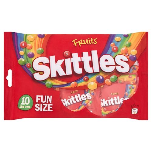 Skittles Fruits Sweets Fun Size Bags 10x18g
