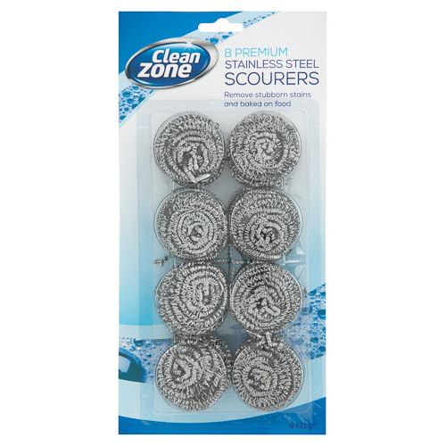 Cleanzone  Stainless Steel Scourer 8pk