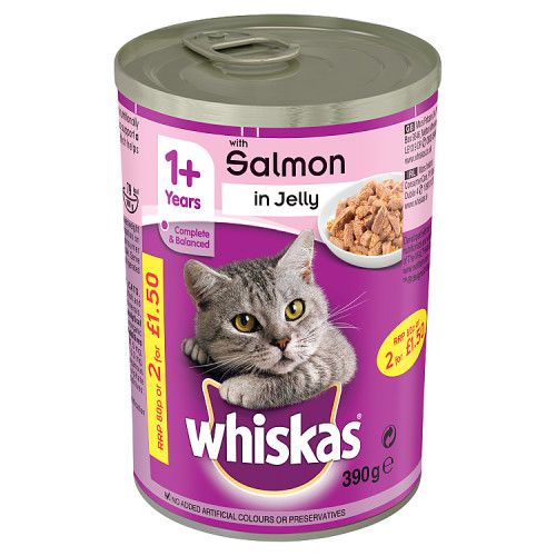 Whiskas 1+ Salmon In Jelly Tin 390g