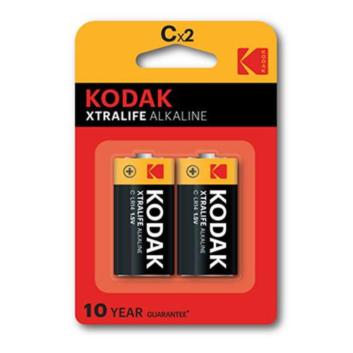 Kodak Xtralife Alkaline C Batteries 2pk