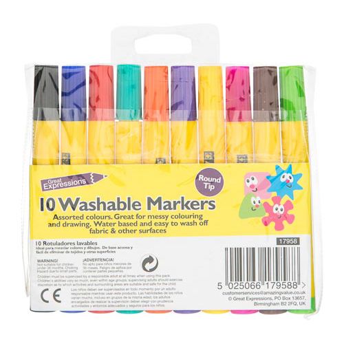 Washable Colour Markers 10 Pack