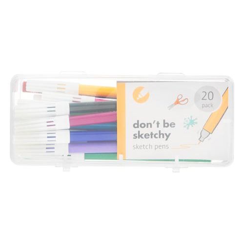 Sketch Pens Plastic Box 20pk