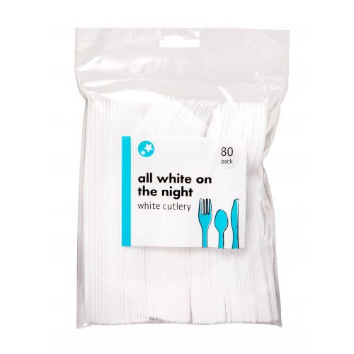White Cutlery 80 Pack
