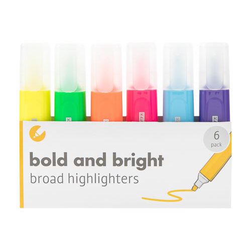 Broad Neon Highlighters 6 Pack