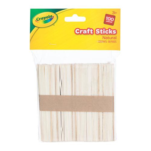 Crayola Plain Lolly Stick 100 Pack