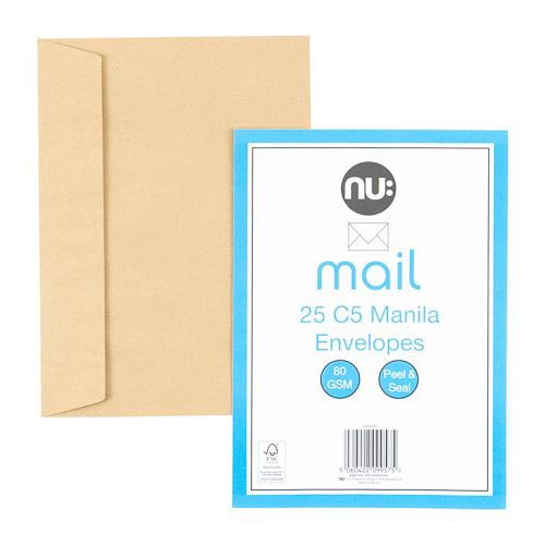Nu Mail C5 Envelopes 25pk