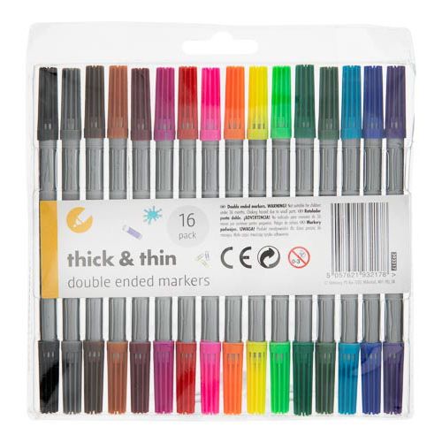 Double Ended Marker 16pk