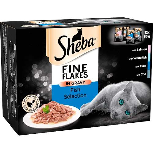 Sheba Fine Flakes Fish In Jelly 12 Pack