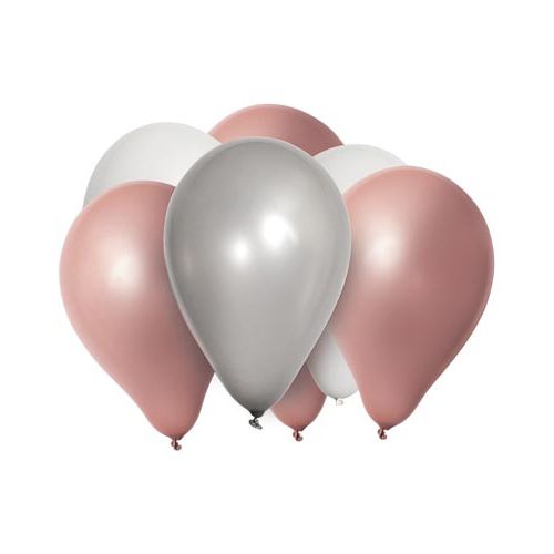 Rose Gold Silver & White Balloons 15 Pack