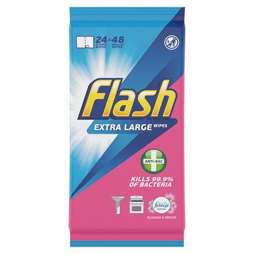 Flash Antibacterial Cleansing Wipes 48 Pack