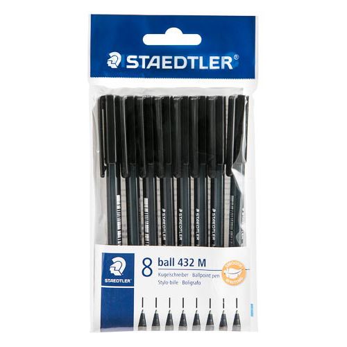 Staedtler Ballpoint Pens Black 8 Pack