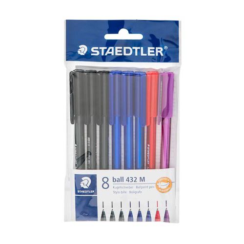 Staedtler Ball Point Pens Assorted 8 Pack