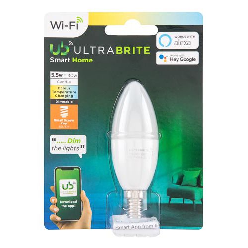 Ultrabrite Smart Home Bulb Candle Small 40w