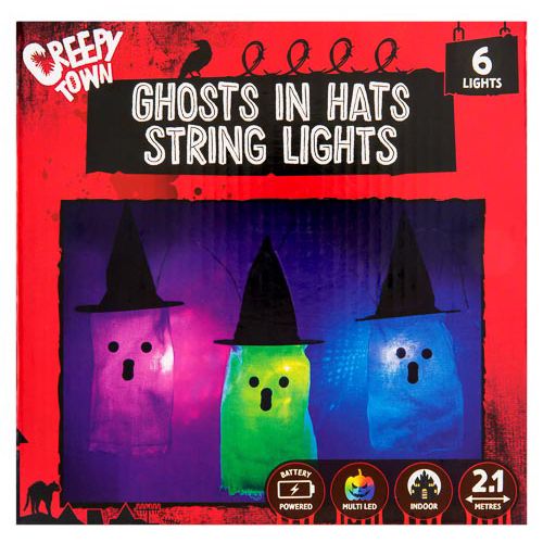 Ghost In Hat Lights 6pk