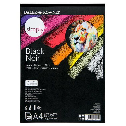 Simply Black Paper Pad A4 20 Sheets