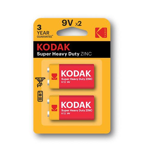 Kodak Super Heavty Duty Zinc 9v 2 Pack