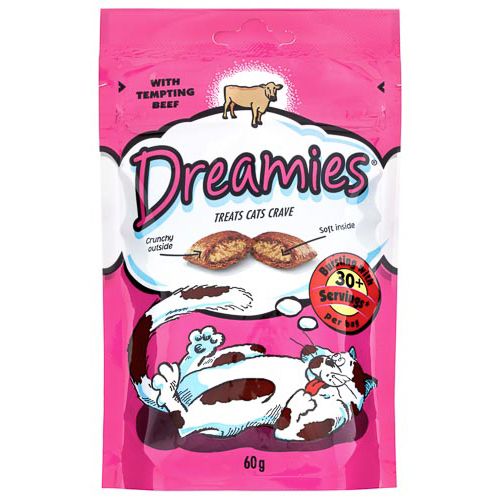 DREAMIES POUCH WITH TEMPTING BEEF 60G
